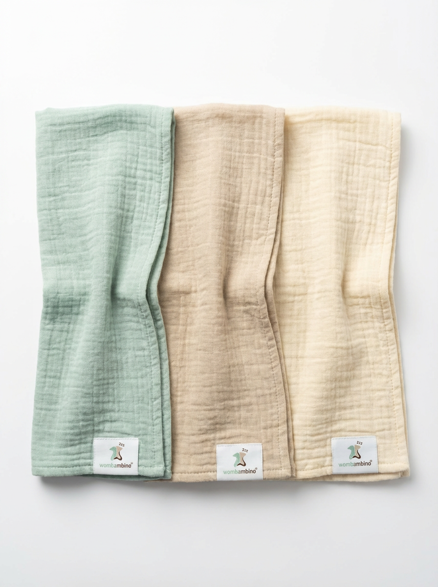 Sparset Wombi Newborn Musselin + Musselinspucktücher / Sommerschlafsack 0.5 TOG