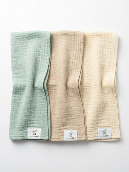 Sparset Wombi Newborn Musselin + Musselinspucktücher / Sommerschlafsack 0.5 TOG